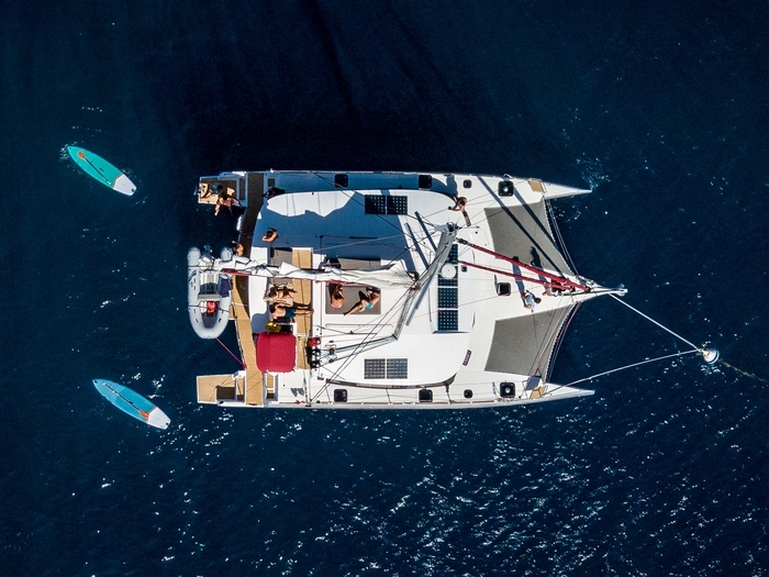 trimaran in rough seas