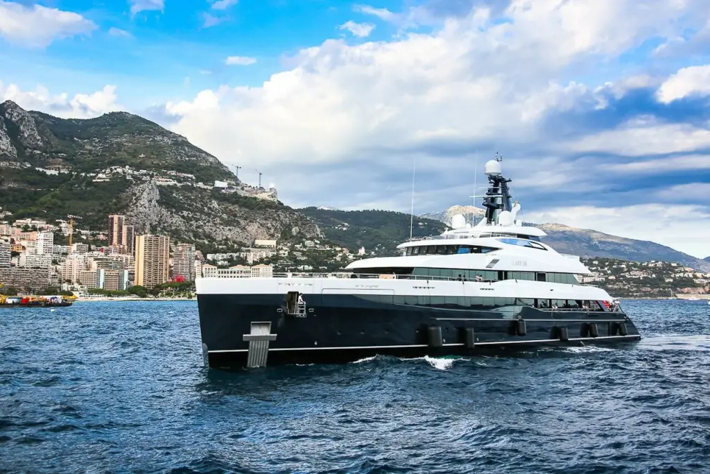 superyacht with pool