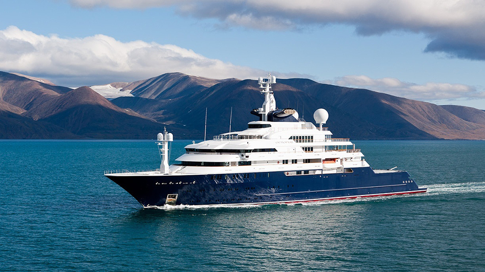 superyacht with pool