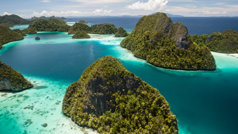 raja ampat islands aerial view