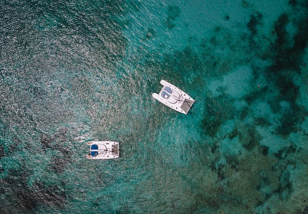 Sailing,Catamaran.,Yachts,And,Boats,In,The,Bay.,Beautiful,Bay